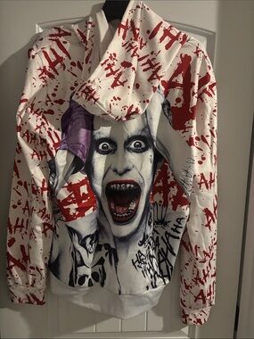 DC Comics White Red Joker Graphic Hoodie